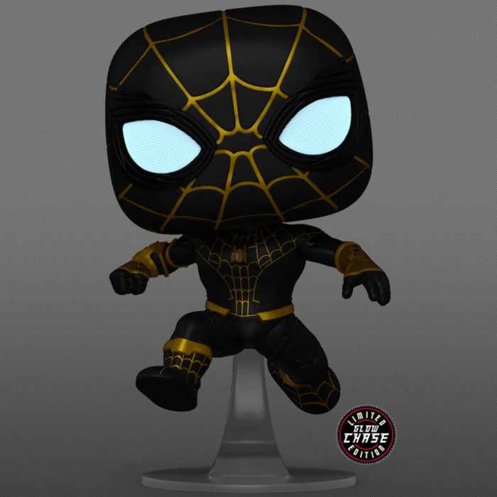 Spider-Man: No Way Home - Spider-Man Unmasked Black Suit - in Acrylic with Pop! Protector #1073 - Chase Variant