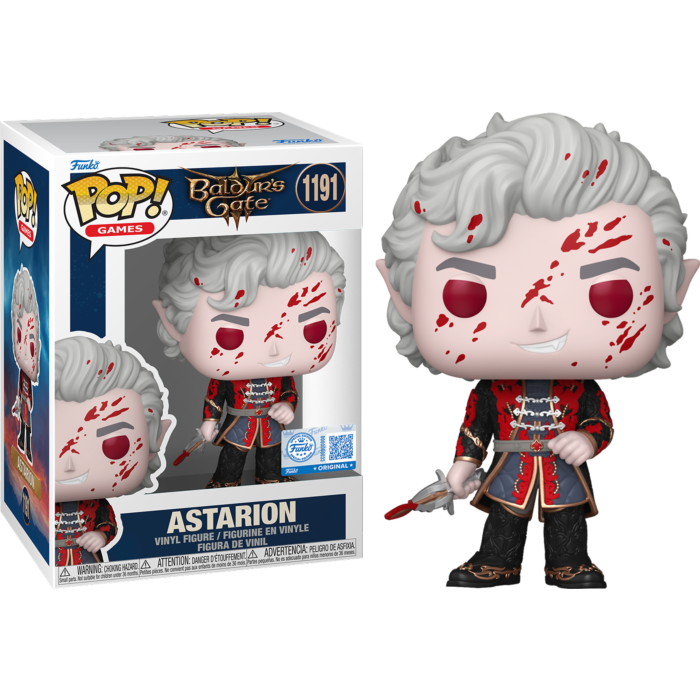 Funko Pop! Baldur's Gate 3 - Astarion (Bloody) #1191 (+ Box of 3 Mystery Exclusive) - Real Pop Mania