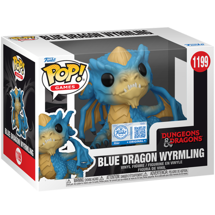 Funko Pop! Dungeons & Dragons - Blue Dragon Wyrmling #1199 - Chase Chance (+ Box of 3 Mystery Exclusive) - Real Pop Mania