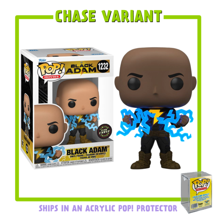 Funko Pop! Black Adam (2022) - Black Adam with Lightning with Acrylic Pop! Protector #1232 (Chase Variant)