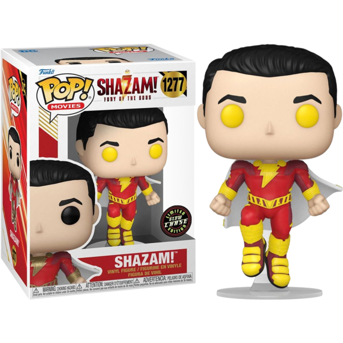 Funko Pop! Shazam! Fury of the Gods (2023) - Shazam! Glow in the dark with Acrylic Pop! Protector #1277 (Chase Variant)