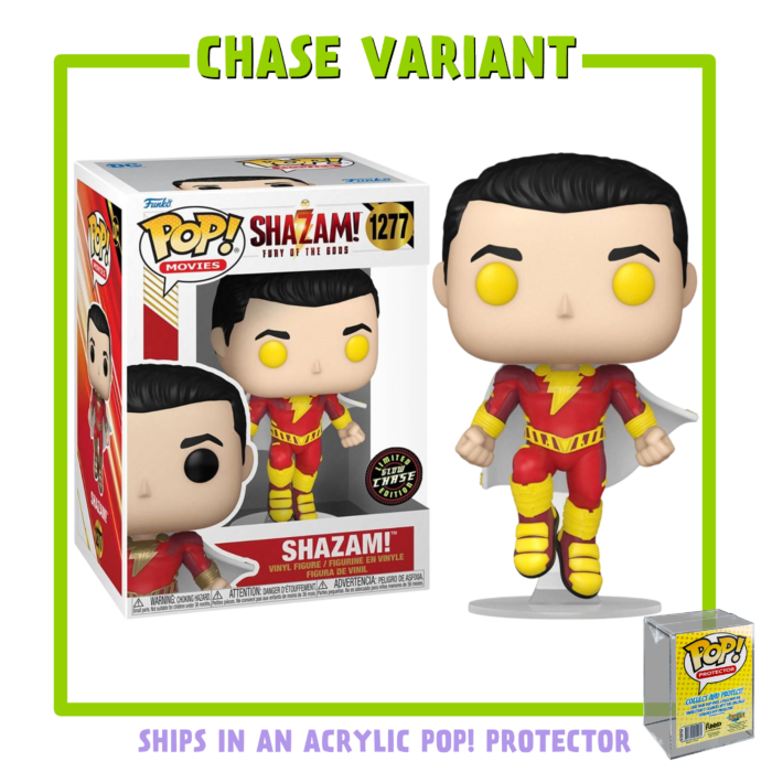 Funko Pop! Shazam! Fury of the Gods (2023) - Shazam! Glow in the dark with Acrylic Pop! Protector #1277 (Chase Variant)
