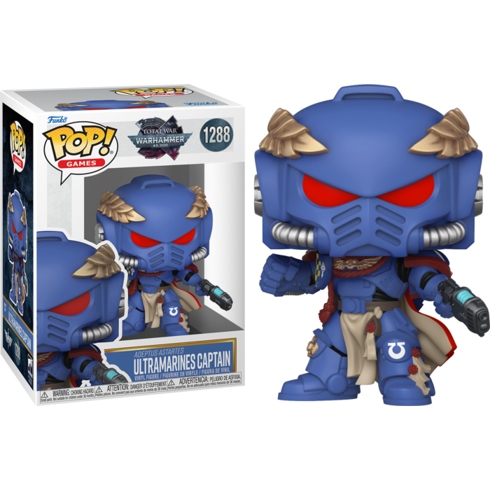 Funko Pop! Total War: Warhammer 40,000 - Ultramarines Captain, Astra Militarum Commisar, Ork Nob & Aeldari Ranger - Bundle (Set of 4)