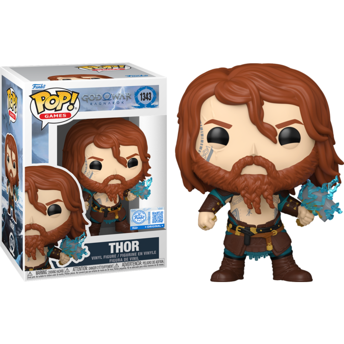 Funko Pop! God of War: Ragnarok - Thor #1343 - Chase Chance (+ Box of 3 Mystery Exclusive)