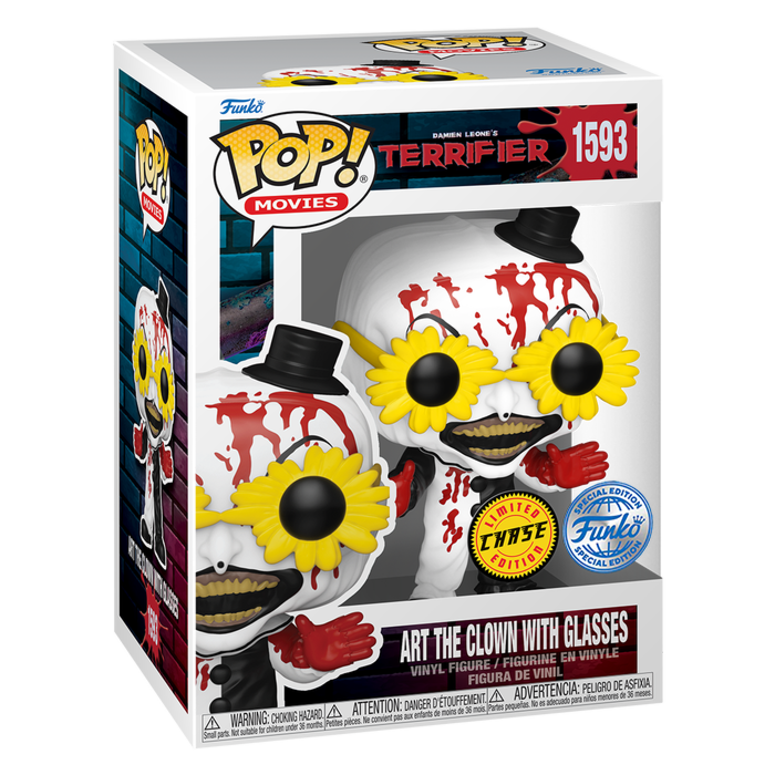 Funko Pop! Terrifier - Art The Clown with Glasses #1593 - Chase Chance (Exclusive) - Real Pop Mania