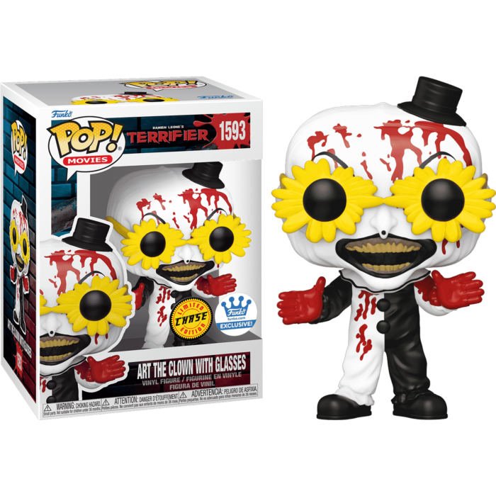 Funko Pop! Terrifier - Art The Clown with Glasses in Acrylic Pop! Protector #1593 - Chase Chance (Exclusive) - Real Pop Mania