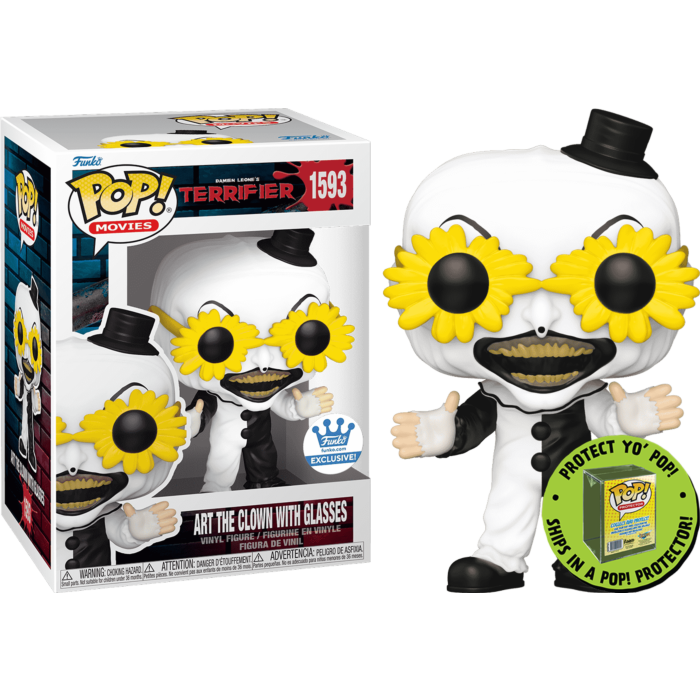Funko Pop! Terrifier - Art The Clown with Glasses in Acrylic Pop! Protector #1593 - Chase Chance (Exclusive) - Real Pop Mania