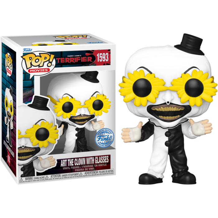 Funko Pop! Terrifier - Art The Clown with Glasses #1593 - Chase Chance (Exclusive) - Real Pop Mania