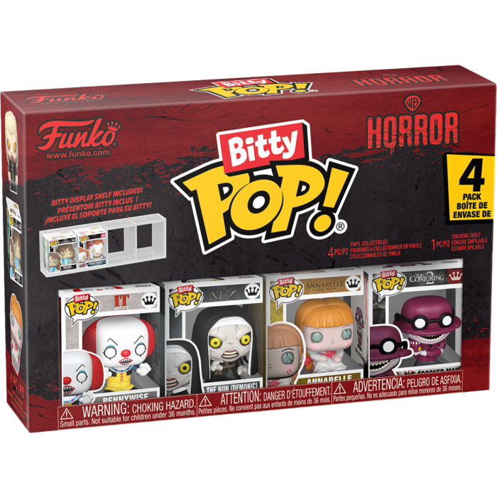 Funko Bitty Pop! Warner Bros. Horror - Penywise, The Nun, Annabelle & The Crooked Man - 4-Pack