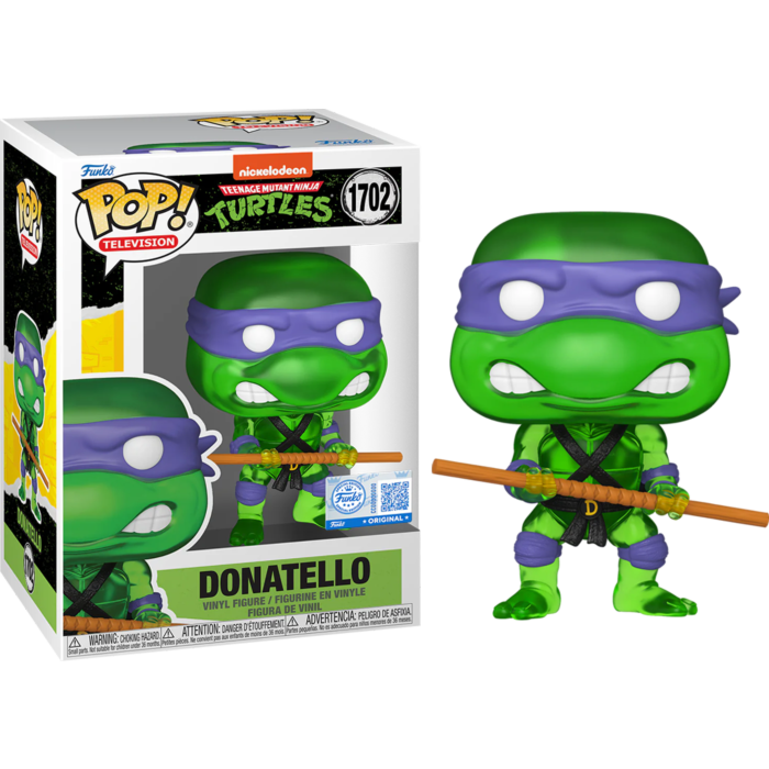 Funko Pop! Teenage Mutant Ninja Turtles - Donatello (Translucent Green) #1702 (+ Box of 3 Mystery Exclusive)