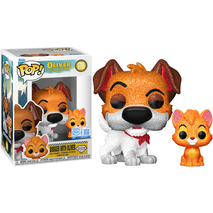 Funko Pop! Oliver & Company (1988) - Dodger with Oliver Diamond Glitter #1705 - Real Pop Mania