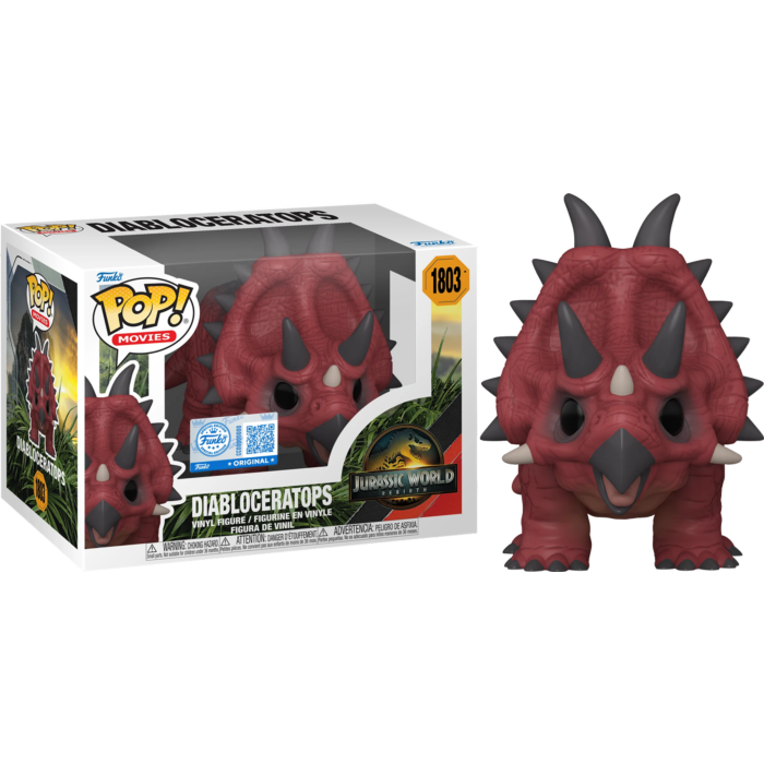 Funko Pop! Jurassic World: Rebirth (2025) - Diabloceratops #1803 (+ Box of 3 Mystery Exclusive)
