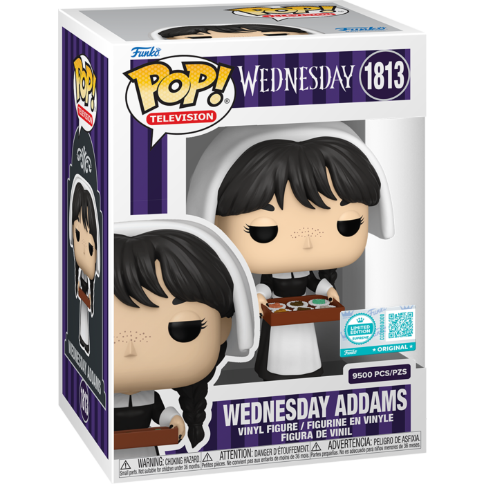 Funko Pop! Wednesday (2022) - Wednesday Addams with Fudge with Pop! Protector #1813 - Limited Edition (+ Box of 9 Mystery Exclusive) - Real Pop Mania