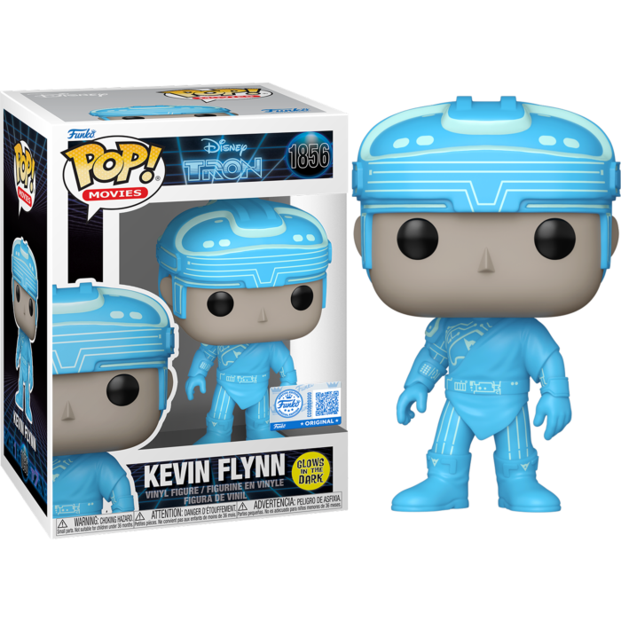 Funko Pop! Tron (1982) - Kevin Flynn Glow in the Dark #1856 (+ Box of 3 Mystery Exclusive)