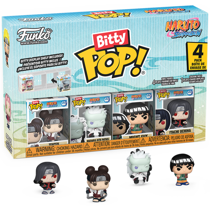Funko Bitty Pop! Naruto: Shippuden - Tenten, Madara, Might Guy & Itachi Uchiha - 4-Pack