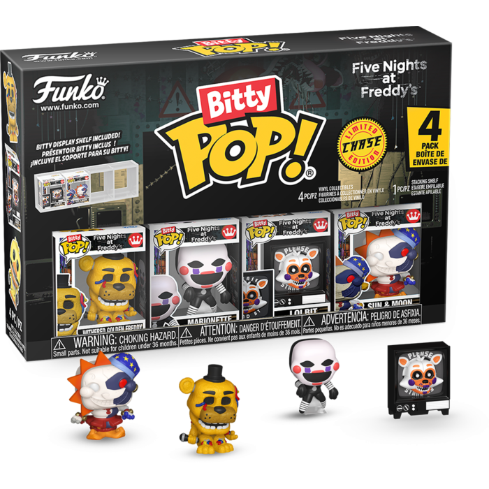 Funko Bitty Pop! Five Nights at Freddy's - Withered Golden Freddy, Marionette, Lolbit and Sun & Moon 4-Pack - Real Pop Mania