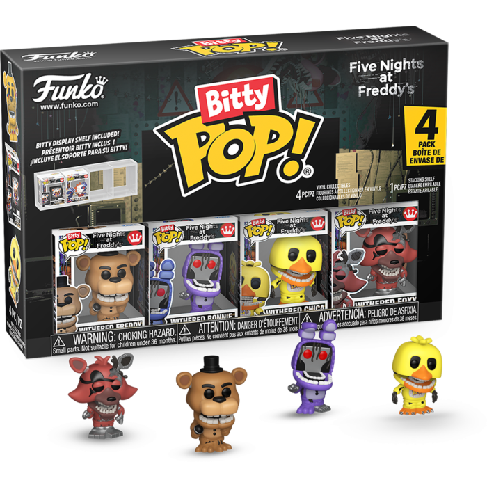 Funko Bitty Pop! Five Nights at Freddy's - Withered Bonnie, Withered Freddy, Withered Chica & Withered Foxy 4-Pack - Real Pop Mania