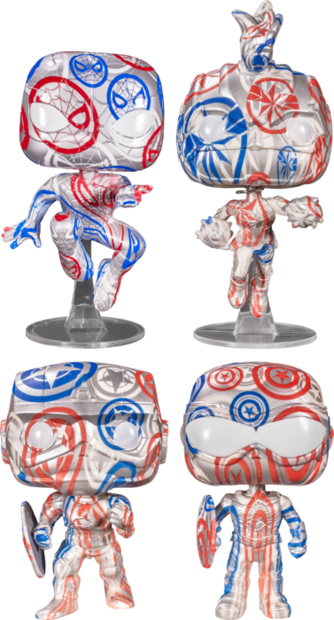 Funko Pop! Marvel - Patriotic Age Artist Series with Pop! Protector - Bundle (Set of 4)