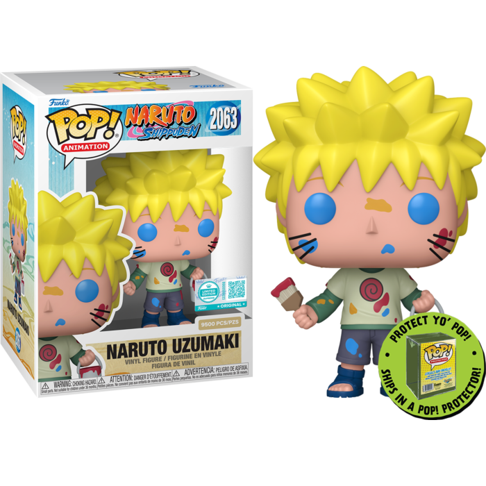 Funko Pop! Naruto: Shippuden - Naruto Uzumaki with Paint Can & Brush in Acrylic Pop! Protector #2063 (Supreme Limited Edition)