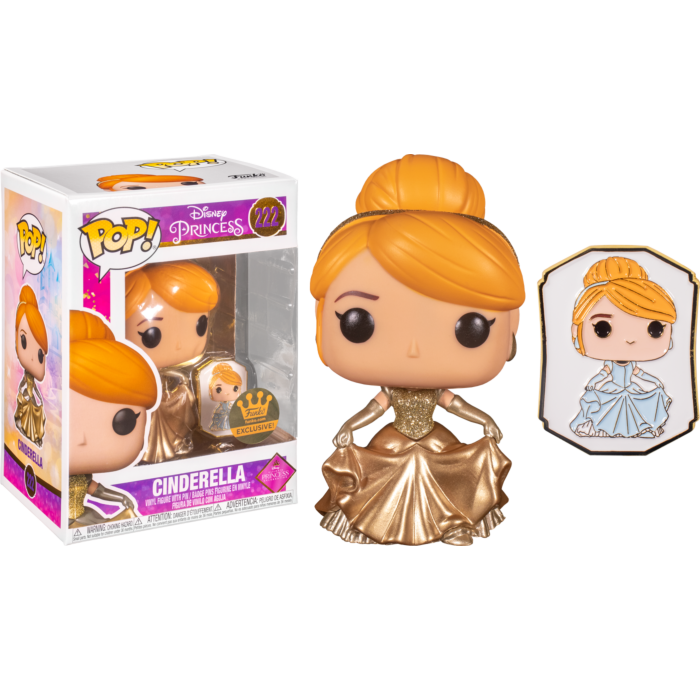 Funko Pop! Cinderella (1950) - Cinderella Gold Ultimate Princess with Enamel Pin #222