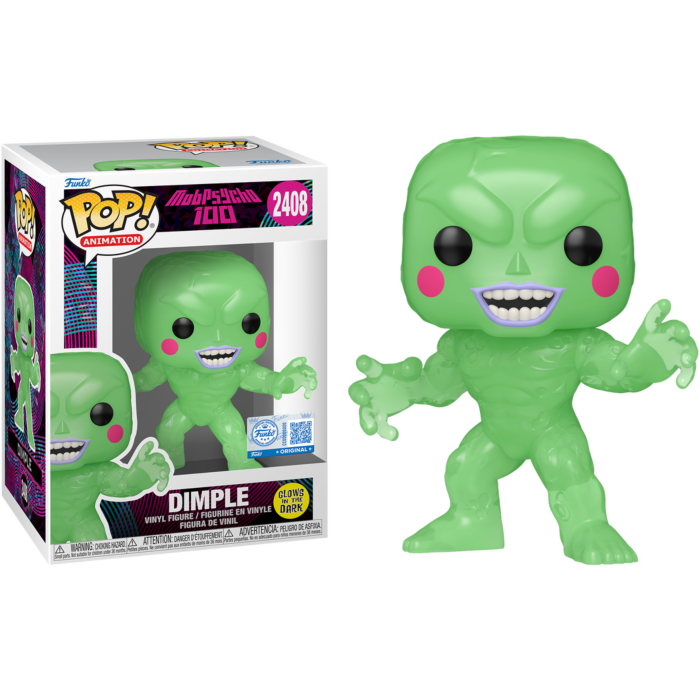 Funko Pop! Mob Psycho 100 - Dimple Glow in the Dark #2408 (+ Box of 3 Mystery Exclusive)