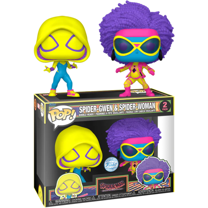 Funko Pop! Spider-Man: Across the Spider-Verse - Spider-Gwen & Spider-Woman Blacklight - 2-Pack