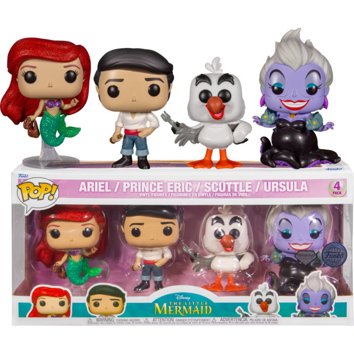 Funko Pop! The Little Mermaid (1989) - Ariel, Prince Eric, Scuttle & Ursula - 4-Pack
