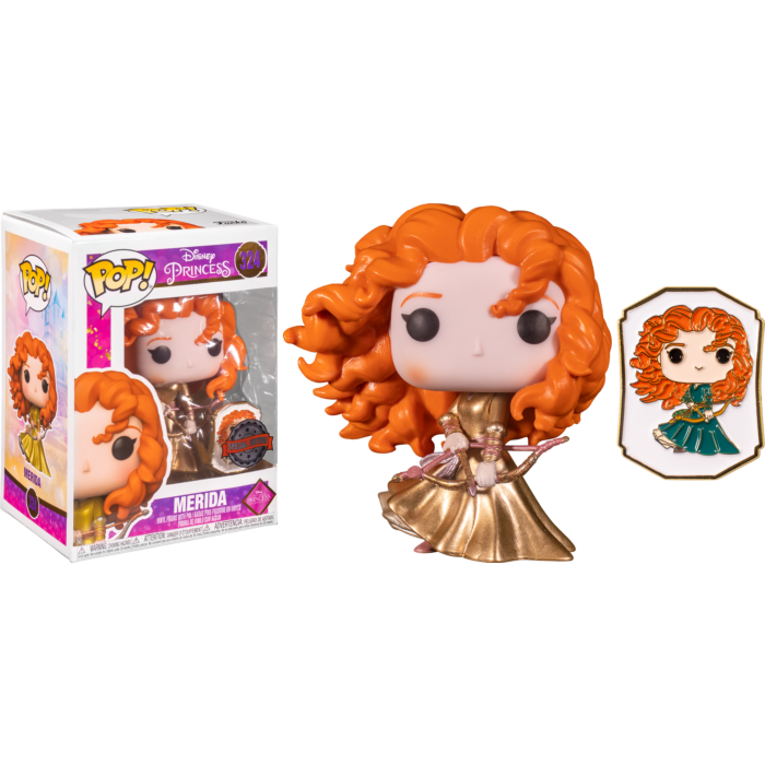 Funko Pop! Brave - Merida Gold Ultimate Princess with Enamel Pin #324