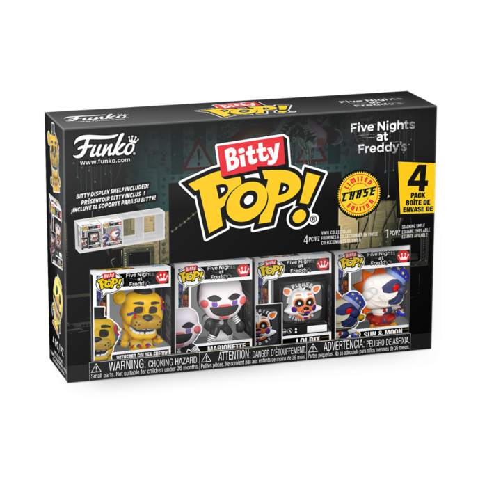 Funko Bitty Pop! Five Nights at Freddy's - Withered Golden Freddy, Marionette, Lolbit and Sun & Moon 4-Pack - Real Pop Mania