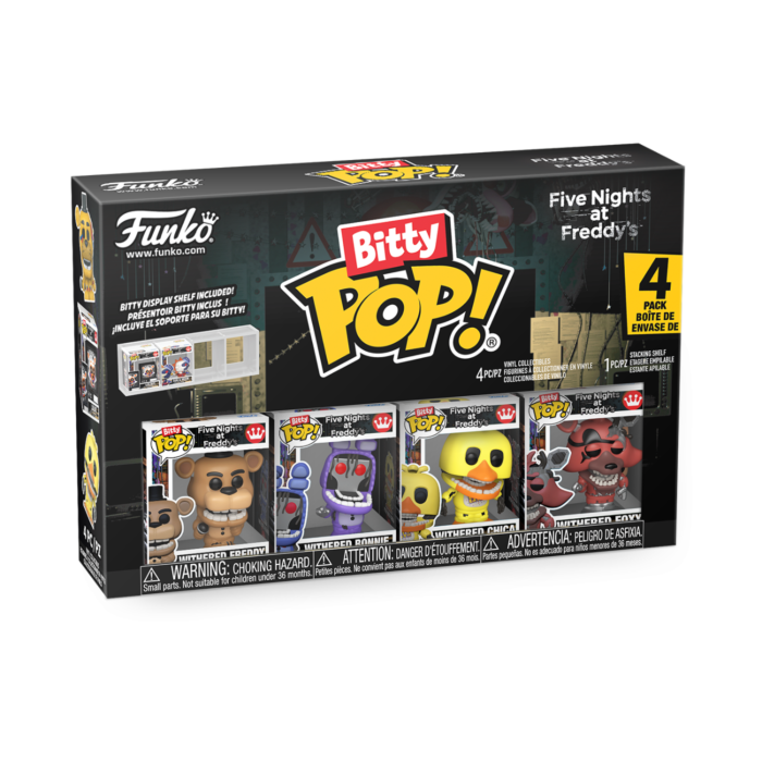 Funko Bitty Pop! Five Nights at Freddy's - Withered Bonnie, Withered Freddy, Withered Chica & Withered Foxy 4-Pack - Real Pop Mania