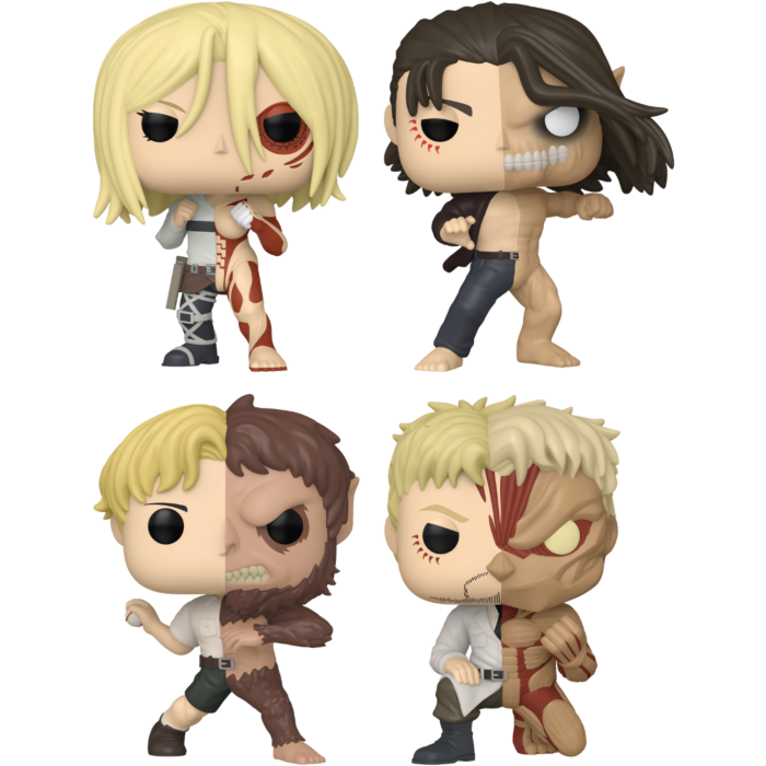 Funko Pop! Attack on Titan - Reiner, Eren, Zeke & Annie (Split) - Bundle (Set of 4)