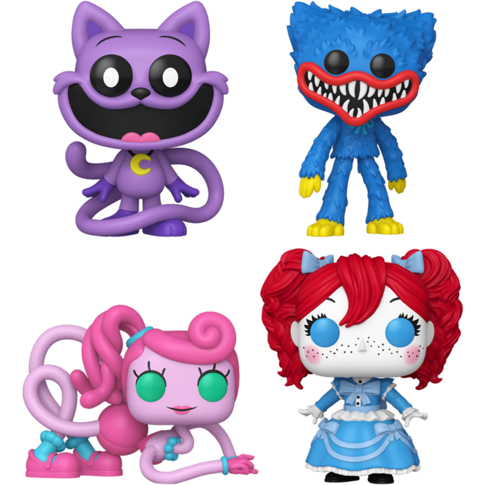 Funko Pop! Poppy Playtime - Catnap, Huggy Wuggy, Mommy Long Legs & Poppy - Bundle (Set of 4)