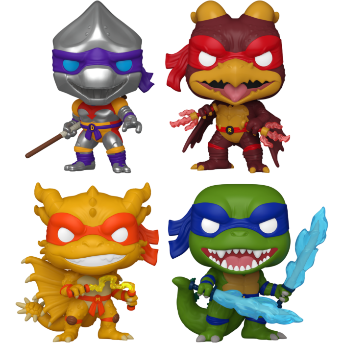 Funko Pop! Godzilla x Teenage Mutant Ninja Turtles - Leonardo, Donatello, Raphael & Michelangelo - Bundle (Set of 4) - Real Pop Mania