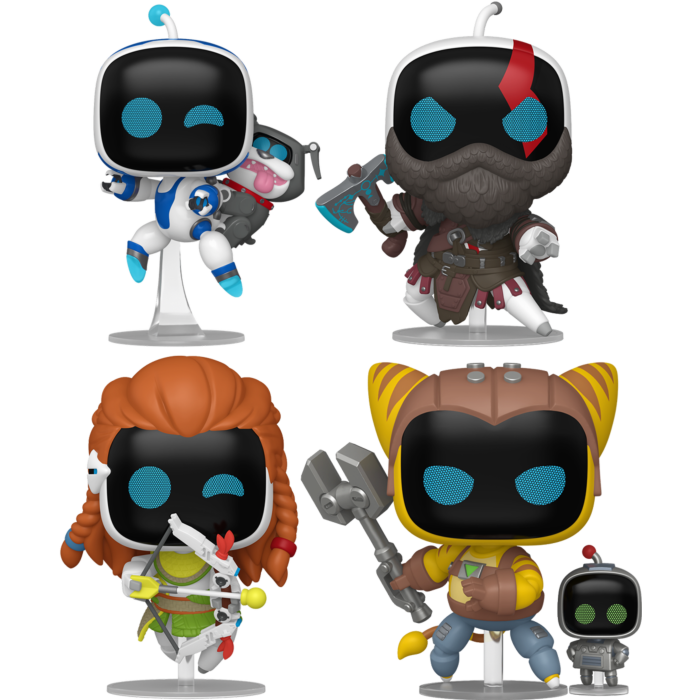 Funko Pop! Astro Bot - Astro, Dad of Boy, Machine Hunter & Tooled-Up M