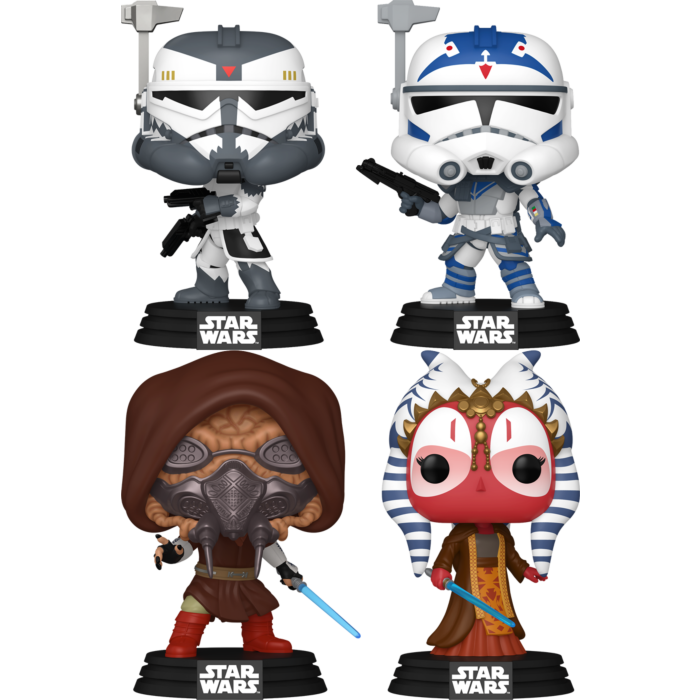 Funko Pop! Star Wars - Wolffe, Fives, Plo Koon & Shaak Ti - Bundle (Set of 4) - Real Pop Mania