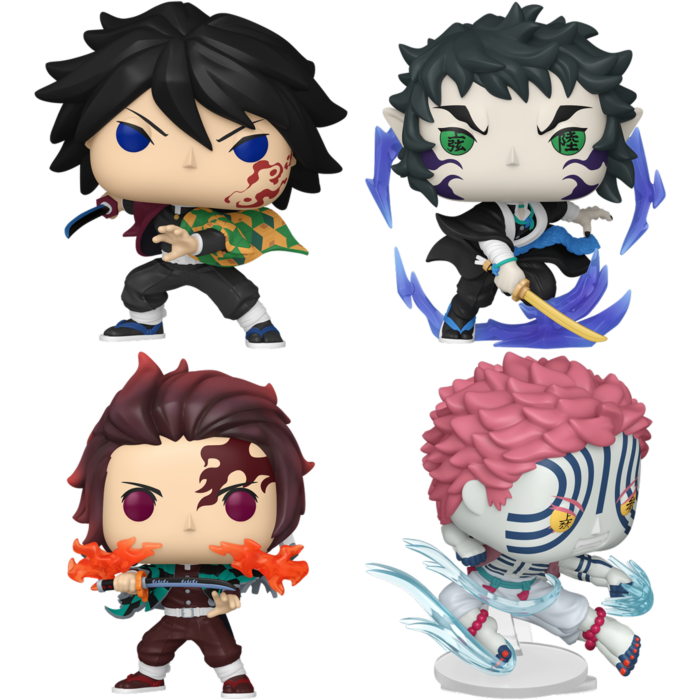Funko Pop! Demon Slayer: Infinity Castle - Giyu, Kaigaku, Tanjiro & Akaza - Bundle (Set of 4)