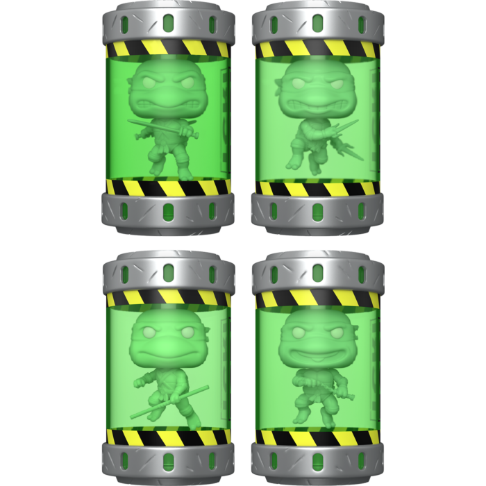 Funko Pop! Teenage Mutant Ninja Turtles - Leonardo, Donatello, Michelangelo & Raphael (Ooze Canister) - Bundle (Set of 4) - Real Pop Mania