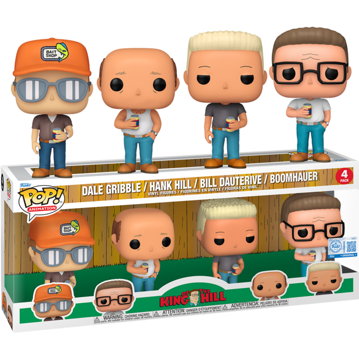 Funko Pop! King of the Hill - Dale Gribble, Hank Hill, Bill Dauterive & Boomhauer 4-Pack