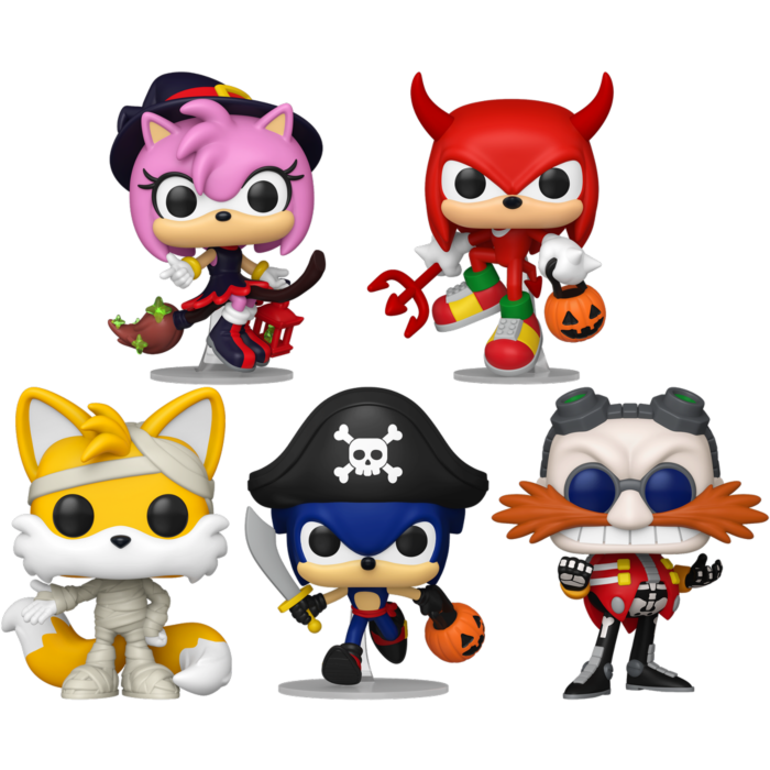 Funko Pop! Sonic the Hedgehog - Amy, Knuckles, Tails, Sonic & Dr. Eggman (Halloween) - Bundle (Set of 5) - Real Pop Mania
