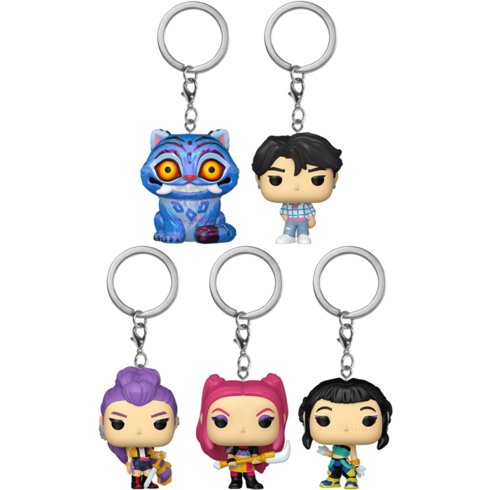 Funko Pocket Pop! Keychain - K-Pop Demon Hunters - Rumi, Mira, Zoey, Jinu & Derpy - Bundle (Set of 5)