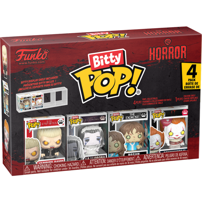 Funko Bitty Pop! Warner Bros. Horror - Vampire David, La Llorona, Regan & Pennywise - Figure 4-Pack