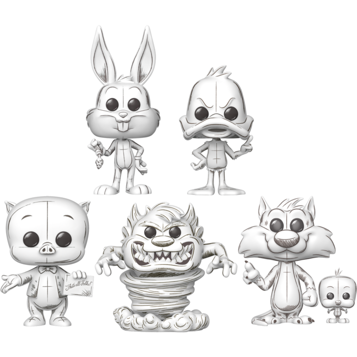 Funko Pop! Looney Tunes: Sketched - Bugs, Daffy, Porky, Tasmanian Devil, and Sylvester & Tweety - Bundle (Set of 5)