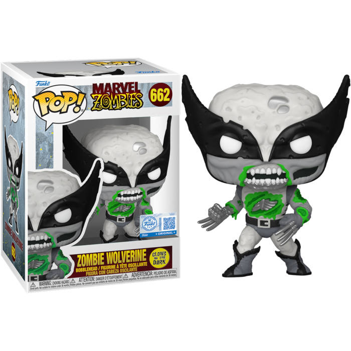 Funko Pop! Marvel Zombies - Zombie Wolverine Glow in the Dark #662 Funko Pop! Marvel Zombies - Zombie Wolverine Glow in the Dark #662