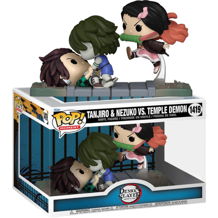 Funko Pop! Moment - Demon Slayer - Tanjiro & Nezuko Vs Temple Demon #1419