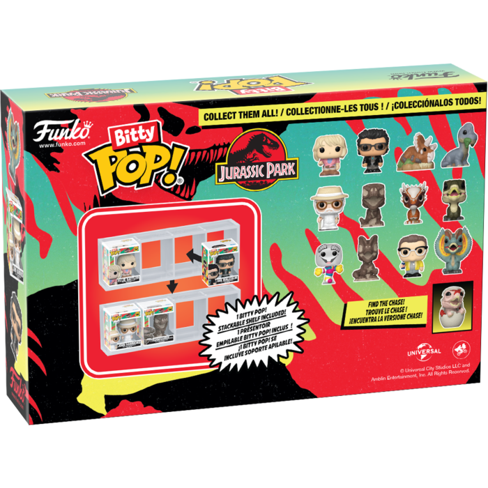 Funko Bitty Pop! Jurassic Park - John Hammond, Tyrannosaurus Fossil, Stygimoloch & Velociraptor - 4-Pack - Real Pop Mania