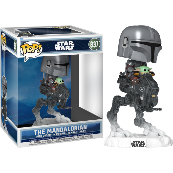 Funko Pop! Rides - Star Wars: The Mandalorian & Grogu (2026) - The Mandalorian with Grogu in Imperial Remnant AT-RT Deluxe #837 - Real Pop Mania