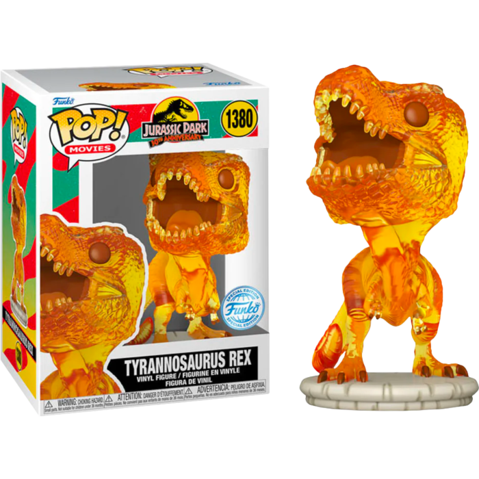 Funko Pop! Jurassic Park - Tyrannosaurus Rex (Amber) 30th Anniversary #1380 - Real Pop Mania