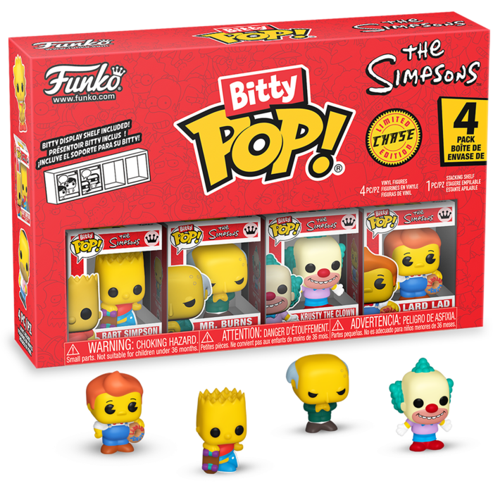 Funko Pop! Simpsons - Bart Simpson, Mr. Burns, Krusty the Clown & Mystery Chase Bitty - 4 Pack