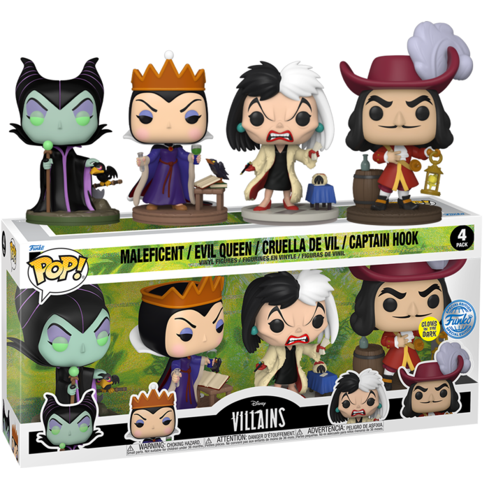 Funko Pop! Disney - Villains Glow in the Dark Pop! Vinyl Figure - 4-Pack