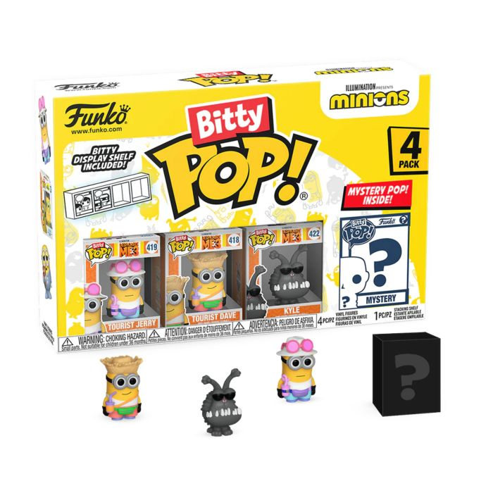 Funko Pop! Minions - Tourist Jerry, Tourist Dave, Kyle & Mystery Bitty - 4 Pack